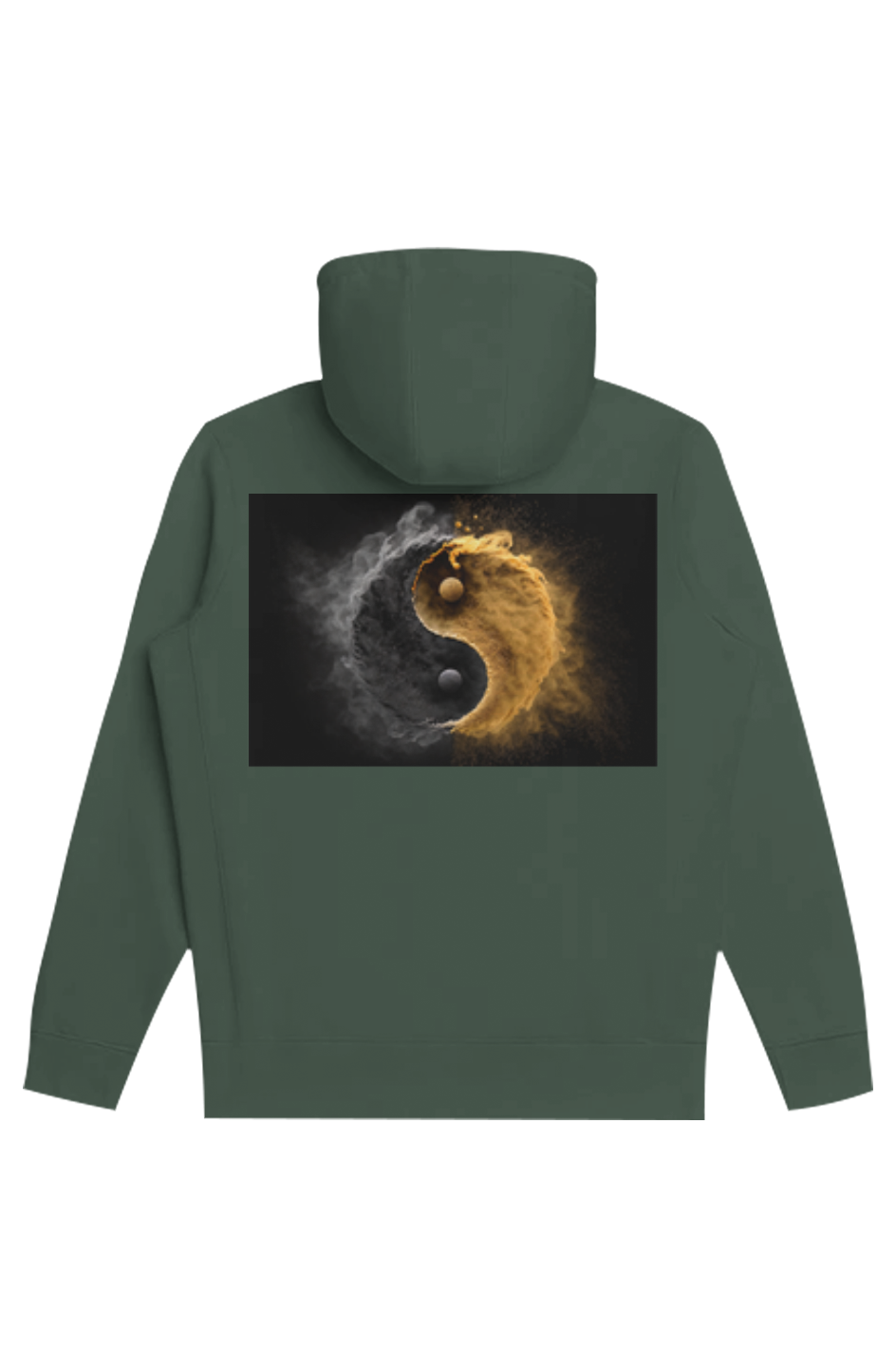 Chocolate Buddha Yin Yang 1Heavyweight Organic Brushed Hood